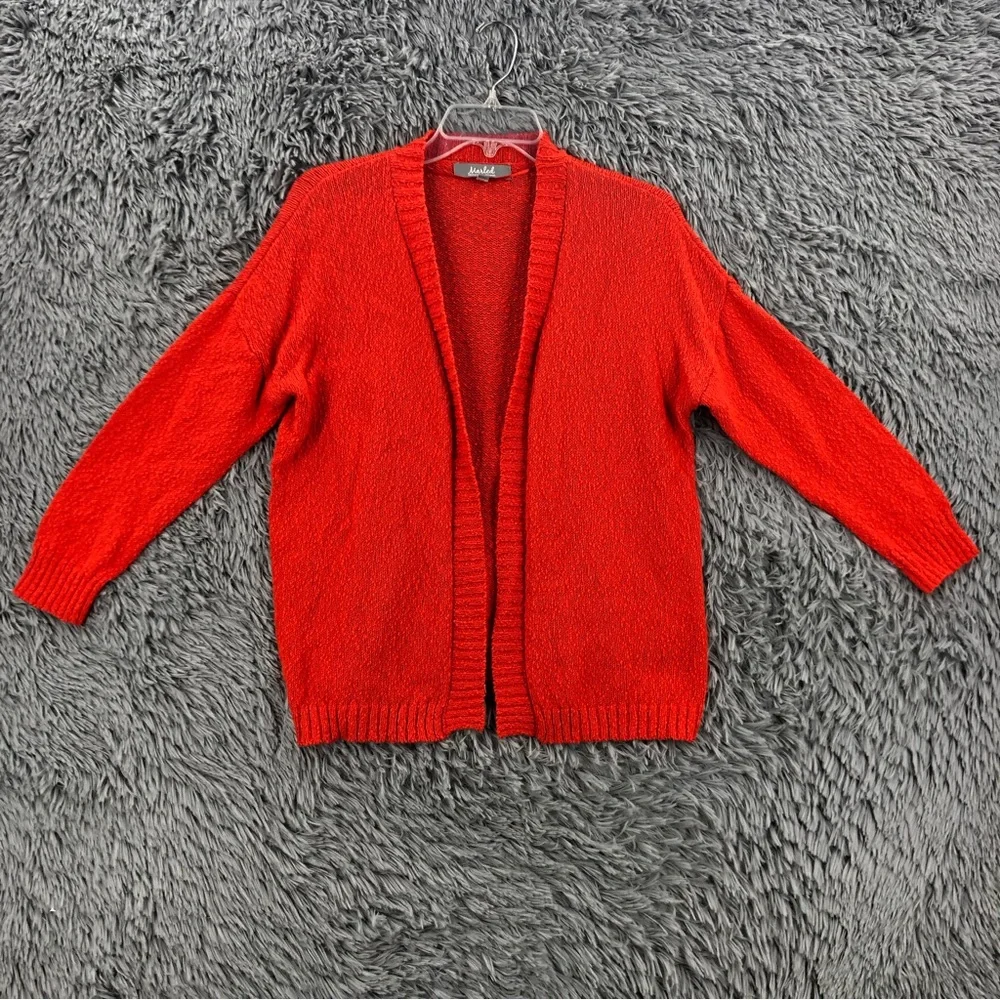 Marled Cardigan Sweater Womens Medium Red Reunited Clothing